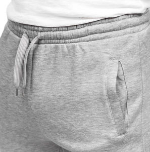 Men's Gray Woolen Straight Vintage Sweatpants Elastic Waist Drawstring Casual <b>Joggers</b> Side Pockets Midweight Cotton Autumn Wear - Product Image 3