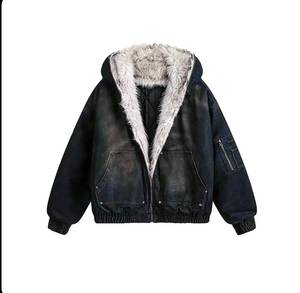 TR-DJ-015 Vente en gros Veste en jean pour femme personnalisée, style vintage, à boutons, doublée de fausse fourrure, coupe régulière, chaude, automne/printemps - Product Image 1