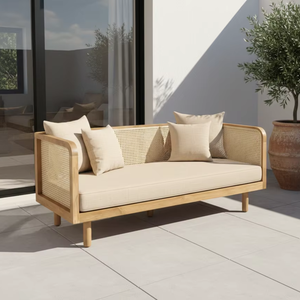 โซฟาคานะสำหรับกลางแจ้ง 2 ที่นั่ง สำหรับผู้จัดจำหน่ายเฟอร์นิเจอร์นานาชาติ ผลิตจากไม้สักอินโดนีเซียคุณภาพสูง - Product Image 1