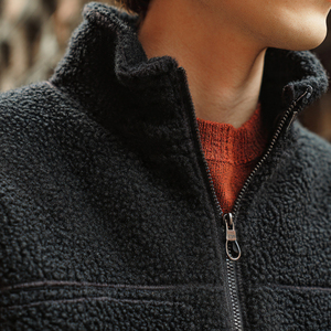 Chaqueta de forro polar Sherpa con media cremallera para mujer, abrigo Sherpa oversize, chaquetas de forro polar Sherpa cálidas de invierno para mujer - Product Image 2