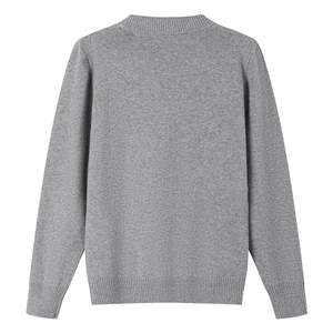 Pulls cardigan en tricot gris uni à col en V et manches longues pour garçons, uniforme scolaire pour enfants - Product Image 4