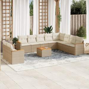 Conjunto de Sofás de Jardín en Color Beige Crema - Product Image 1