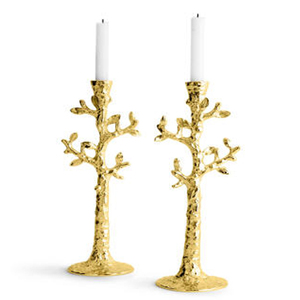 Support à bougies décoratif moderne pour salon, salle à manger, style cosmopolite, en aluminium, géométrique, porte-bougie en forme de pilier - Product Image 3
