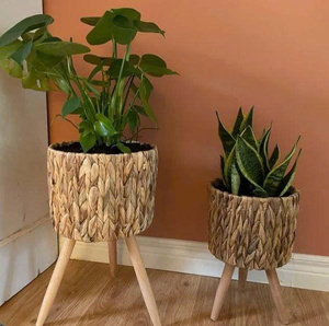 Juego de 2 Macetas de Jacinto de Agua de Alta Calidad al por Mayor, Soporte de Bambú para Decoración de Jardín - Product Image 1