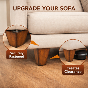 Patas de Sofá Modernas de Madera Maciza, Cuadradas y Cónicas, Repuesto para Muebles, Acabado en Nogal, Suministro de Fábrica - Product Image 3