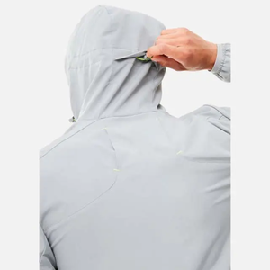 Survêtement à capuche gris clair pour homme, style sportif, couleur unie, polyester léger, vêtement de printemps avec poches latérales - Product Image 3
