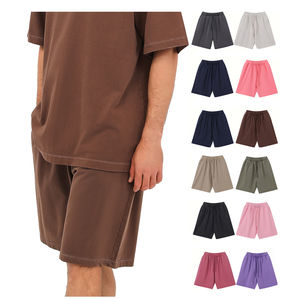 Service OEM Personnalisé – Short de Sport Homme 100% Coton avec Logo Personnalisé, Ourlet Fendu, Effet Délavé à l'Acide, Cordon de Serrage – Idéal Entraînement, Fitness, Course à Pied - Product Image 1