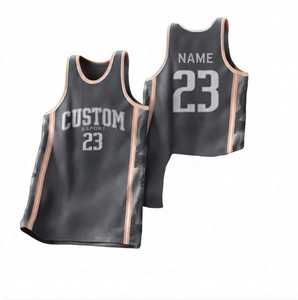 Conjunto de Uniforme de Baloncesto Personalizado para Hombre, Verano, Aire Libre, Color Durazno, Transpirable, Malla, Cuello en V, Pantalones Cortos, Secado Rápido, Impresión por Sublimación - Product Image 1