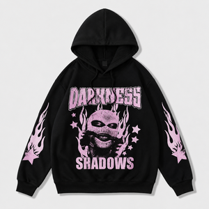 Sudadera con Capucha de Algodón 100% Tejido, Estampado Vintage Personalizable, Lavada, de Calidad Premium, para Hombre, Estilo Oversize, Streetwear, Negra, Tipo Pullover - Product Image 1