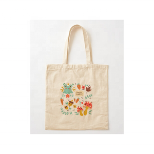 กระเป๋าผ้าคอตตอนโบฮีเมียนลายดอกไม้ปรับแต่งได้กระเป๋าช้อปปิ้งปักลายนามธรรมน้ำหนักเบารีไซเคิลได้สำหรับอินเดีย - Product Image 1