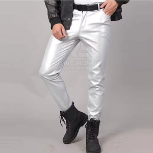 Pantalon en cuir foncé léger et tendance pour homme, coupe droite, décontracté, durable, doux, confortable, pour le quotidien et les tenues urbaines - Product Image 4