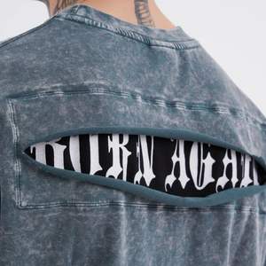 Camiseta de Hombre Estilo Hip Hop con Lavado Ácido, 100% Algodón, Talla Grande, Estilo Vintage, Streetwear - Product Image 3