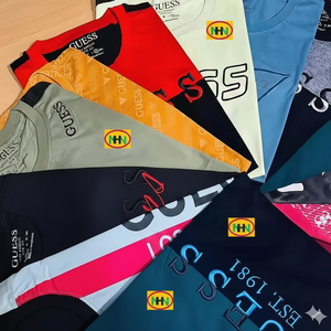 T-shirt en coton imprimé pour homme, en stock, designs variés de haute qualité, toutes saisons, surplus de marque du Bangladesh, vente en gros - Product Image 5