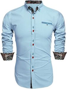 Premium Printed Design Solid Autumn Men Dress Shirt Soft Satin Fabric Long Sleeve Casual Formal Breathable Custom Logo Shirts - Product Image 2
