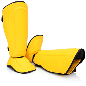 Protège-tibias MMA épaissis en cuir PU avec logo personnalisable, protection pour la lutte thaïlandaise, soutien de la cheville, chauffe-jambes chauds - Product Image 3