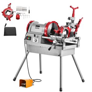 Macchina filettatrice elettrica da 900W a 2 velocità per tubi da 1/2 a 4 pollici con pedale - Product Image 1