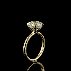 Bague de fiançailles en diamant de laboratoire rond brillant de 3 carats certifié IGI, or 14 carats, solitaire, vente en gros - Product Image 4