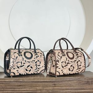 Bolsas de Viaje de Cuero con Diseño Floral, Hechas a Mano, de Gran Capacidad, Precio de Fábrica, Cierre de Cremallera, Bolsas Deportivas Unisex para Gimnasio, 2026 - Product Image 4