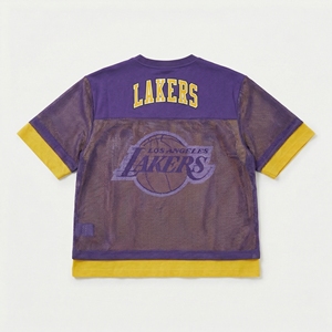 T-shirt en maille style superposé pour la vente en gros |   Vêtements de basketball |   Fabricant OEM personnalisé sous licence et à marque privée - Product Image 2