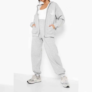Women's XXL Custom Logo Fitness Fleece Jogger <b>Sets</b> Plus Size Sportswear Tracksuit Sweatsuit Winter Workout Sweatshirt Cotton - Product Image 3