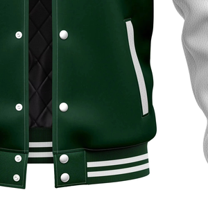 Custom New Arrival Leather Sleeve Varsity <b>Jacket</b> Casual Baseball <b>Jacket</b> <b>Patchwork</b> Bomber Men's <b>Jacket</b> with logo - Product Image 5