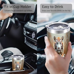 Stainless Steel Tumbler 20oz Double Wall Silver Plated Travel Mug Heat Retention <b>Insulated</b> <b>Cup</b> - Product Image 4
