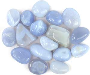 Piedras de ágata azul natural pulidas, ágata azul rayada, cristal curativo para Reiki, meditación, energía, decoración, venta al por mayor - Product Image 4