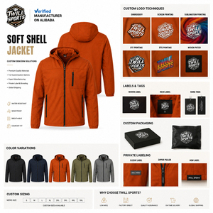 Chaqueta con Capucha Personalizada Unisex de Tejido Softshell, Impermeable, Cortavientos, para Exteriores, Táctica, de Trabajo, OEM, ODM, Lisa, Teñida, con Cremallera Frontal - Product Image 3
