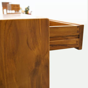 โต๊ะข้างเตียงไม้สักสไตล์นอร์ดิกสมัยใหม่ 2 ลิ้นชัก จัดเก็บได้ ใช้งานได้จริง เฟอร์นิเจอร์ตกแต่งห้องนอน - Product Image 5