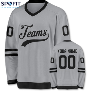 Maillot de hockey sur glace personnalisé en gros, broderie sur mesure, 100% polyester, pour équipe masculine, maillot de hockey sur glace pas cher pour garçons - Product Image 2