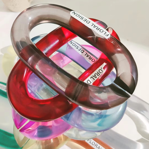 Chaîne en résine de couleur personnalisée pour la décoration murale, maillons de chaîne tendance, belles chaînes colorées amovibles pour le Nouvel An - Product Image 3