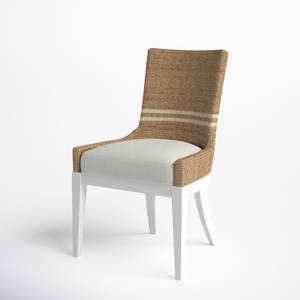 <b>Rustic</b> Farmhouse <b>Dining</b> Accent <b>Chair</b> Wood and Natural Woven Side <b>Chair</b> - Product Image 4