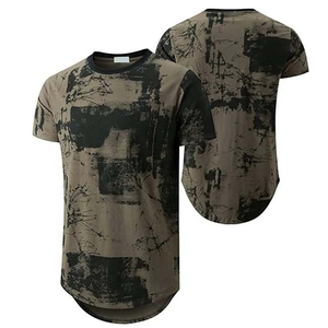 Men's <b>Tie</b>-Dye Short Sleeve T-Shirt Regular Fit O-Neck Knitted Casual Long Length Blue <b>White</b> Patterned - Product Image 6