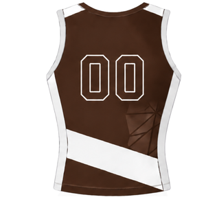 <b>Chocolate</b> Brown <b>Football</b> Jersey Sleeveless Sports Uniform Team Training Wear Custom Apparel Performance Clothing - Product Image 2