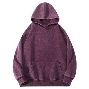 Sudadera con capucha y cremallera para hombre, con lavado ácido personalizado, efecto desgastado y pintado a mano, de alta calidad, oversize, estilo urbano, al por mayor - Product Image 5