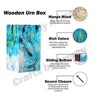 Urna funeraria rústica de madera de mango hecha a mano, caja conmemorativa con grabado personalizado, urna hecha a mano. - Product Image 4