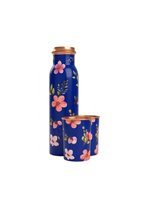 กระติกน้ำทองแดงลายดอกไม้ ขวดน้ำพกพาสำหรับเดินทาง - Product Image 6