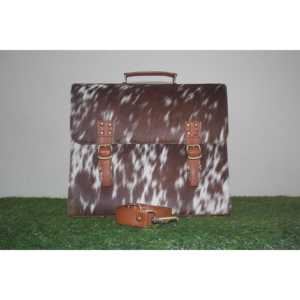 Elegante bolso de cuero de vaca para mujer, maletín de cuero genuino para ordenador portátil, organizador de documentos de viaje, bebé de moda - Product Image 1