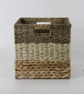 <b>Square</b> <b>basket</b> made of seagrass and water hyacinth Handmade Storage <b>Basket</b> Wholesale eco-friendly Made Viet Nam - Product Image 2