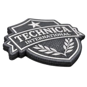Parche Bordado Gris con Escudo, Estrella y Corona de Laurel de Technica International para Chaquetas, Bolsos, Uniformes y Ropa - Product Image 3