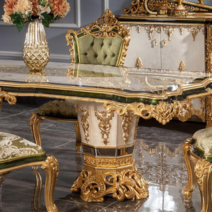 High End Royal European Style Antique Hand-Carved Eco-Friendly Durable Dining <b>Table</b> Set Mahogany Luxury <b>Buffet</b> Cabinet - Product Image 3