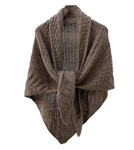 Women Pure <b>Wool</b> Cape Multi Style Long Knit <b>Poncho</b> Shawls - Product Image 1