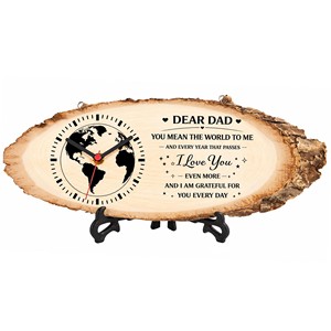 Horloge de bureau artisanale en bois de noyer avec carte du monde - Vente en gros personnalisée - Product Image 1