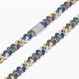 Collier pour homme en argent style cubain tendance avec zircone cubique, idéal pour les occasions festives, disponible en OEM/ODM - DCNU11 - Product Image 6