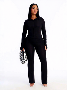 Conjunto Deportivo de Moda 2026 para Mujer, Estilo Occidental y Oriental, Chaqueta Ajustada con Capucha y Estampado de Letras, Pantalones Largos Ajustados - Product Image 4