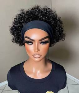 Premium Brazilian Remy Human Hair <b>Headband</b> <b>Wig</b> Machine Double Weft Perm & Dye Compatible Double Drawn Ends - Product Image 1