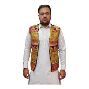 Chalecos y Chaquetas Tradicionales Afganos para Hombre Personalizados, Ropa Masculina con Colores Personalizados, Ropa de Algodón Bordada, Exportación al por Mayor - Product Image 1