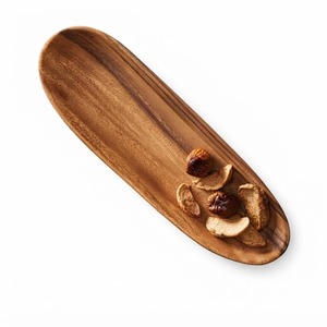Custom Eco-Friendly Wood Serving Platter Irregular Oval <b>Dinner</b> Plates Long Baguette Bread <b>Tray</b> For Restaurant And Hotel Serving - Product Image 2