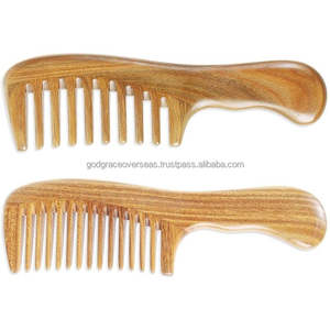 Peine de cuerno natural de tamaño personalizable de gran oferta con mango hecho a mano tipo común para uso en salón - Product Image 6