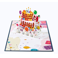 Carte de vœux 3D pop-up Joyeux Anniversaire ou invitation d'anniversaire